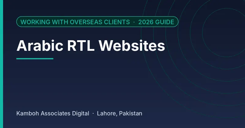 Arabic RTL Websites: 2026 guide by Kamboh Associates Digital, Lahore