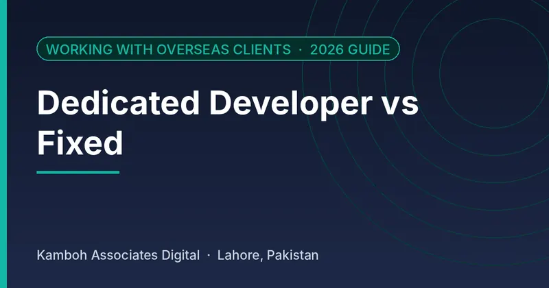 Dedicated Developer vs Fixed: 2026 guide by Kamboh Associates Digital, Lahore
