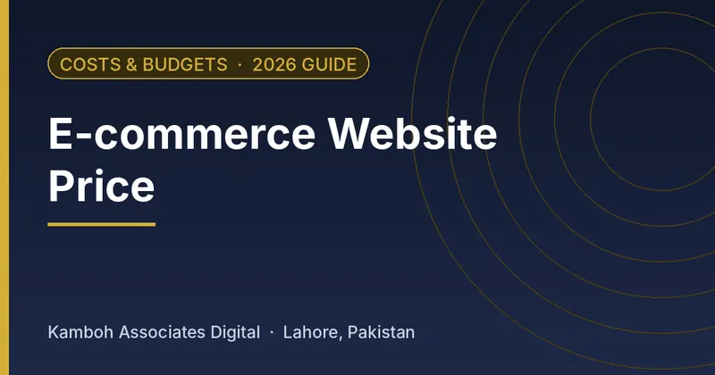 E-commerce Website Price: 2026 guide by Kamboh Associates Digital, Lahore