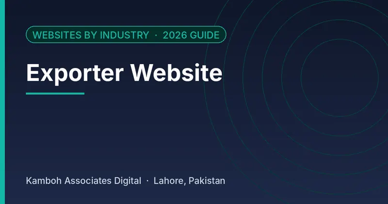 Exporter Website: 2026 guide by Kamboh Associates Digital, Lahore