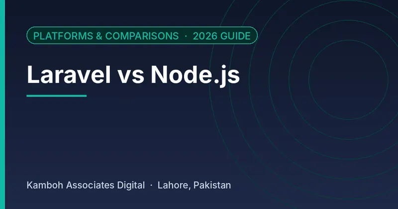Laravel vs Node.js: 2026 guide by Kamboh Associates Digital, Lahore