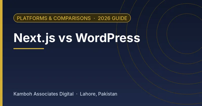 Next.js vs WordPress: 2026 guide by Kamboh Associates Digital, Lahore