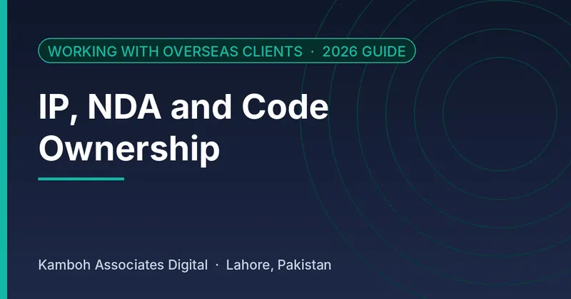 IP, NDA and Code Ownership: 2026 guide by Kamboh Associates Digital, Lahore