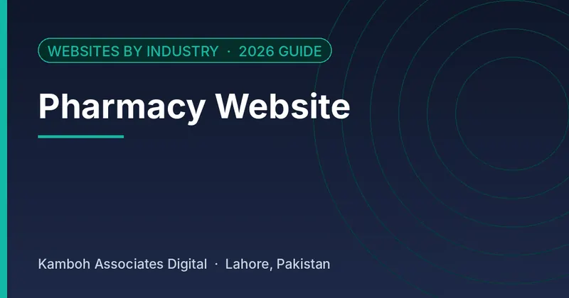 Pharmacy Website: 2026 guide by Kamboh Associates Digital, Lahore