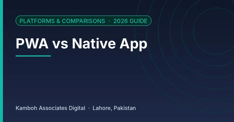 PWA vs Native App: 2026 guide by Kamboh Associates Digital, Lahore