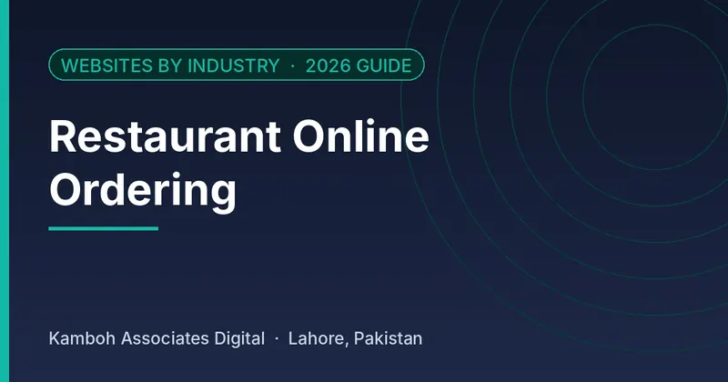 Restaurant Online Ordering: 2026 guide by Kamboh Associates Digital, Lahore