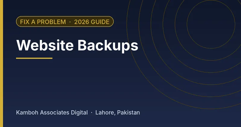 Website Backups: 2026 guide by Kamboh Associates Digital, Lahore