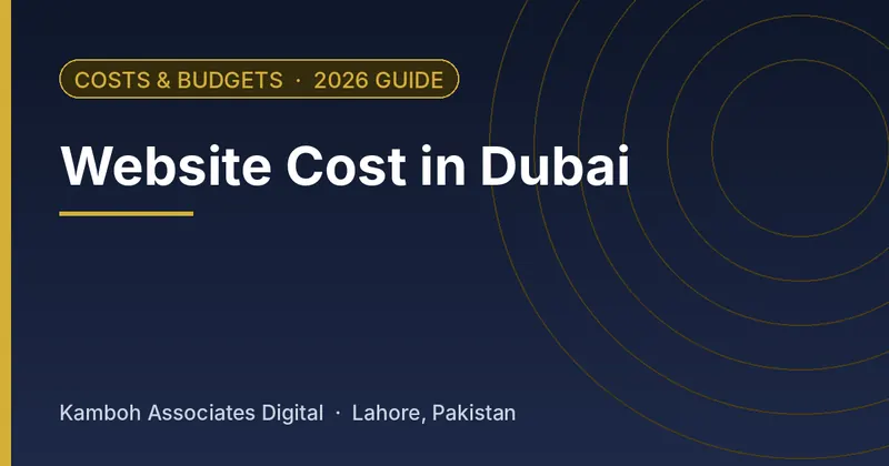 Website Cost in Dubai: 2026 guide by Kamboh Associates Digital, Lahore
