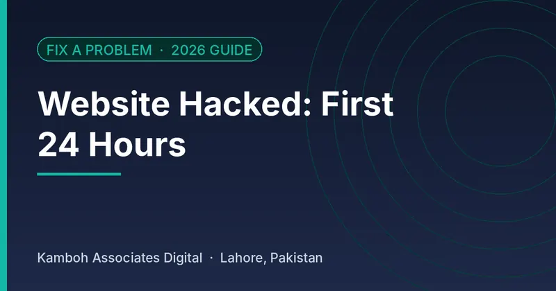 Website Hacked: First 24 Hours: 2026 guide by Kamboh Associates Digital, Lahore