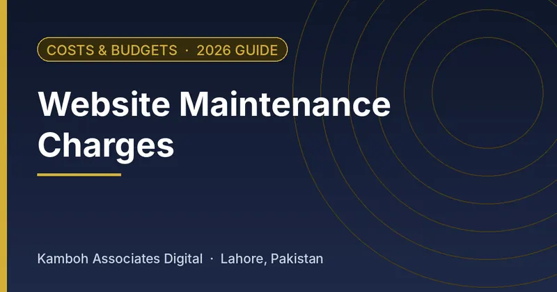 Website Maintenance Charges: 2026 guide by Kamboh Associates Digital, Lahore