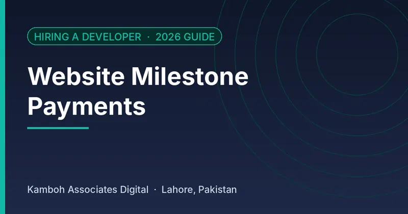 Website Milestone Payments: 2026 guide by Kamboh Associates Digital, Lahore