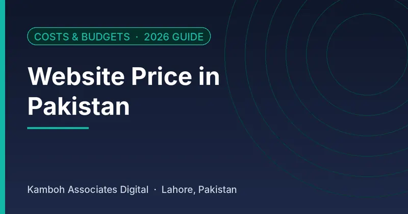 Website Price in Pakistan: 2026 guide by Kamboh Associates Digital, Lahore