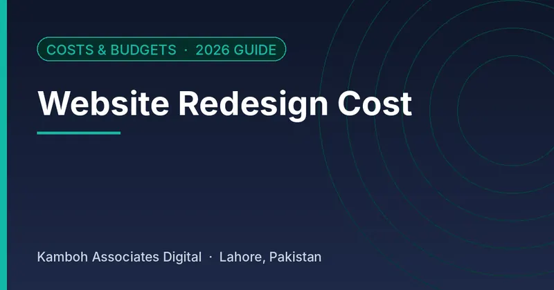 Website Redesign Cost: 2026 guide by Kamboh Associates Digital, Lahore