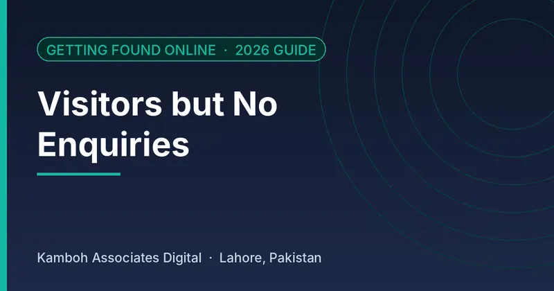Visitors but No Enquiries: 2026 guide by Kamboh Associates Digital, Lahore